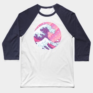 Great Wave Pixel Art Baseball T-Shirt